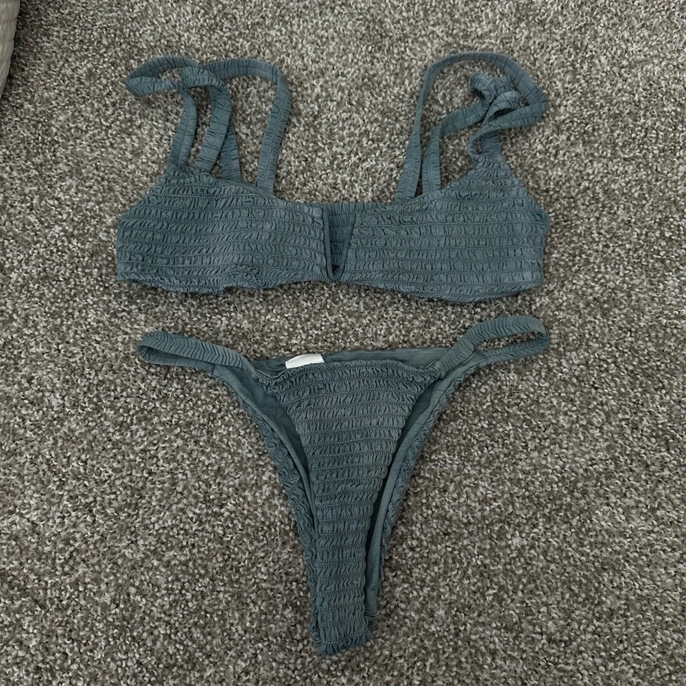 Blue Life - Dusty Blue Itsy Bitsy Bikini - Size M